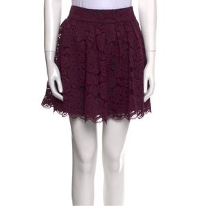 Alice + Olivia Burgundy Lace Skirt